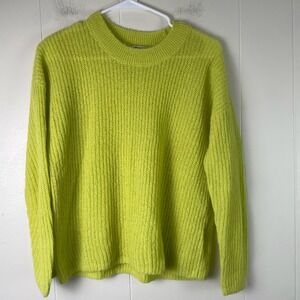 Madewell XXS Knit Sweater Green Alpaca Crew Neck Pullover Lightweight Top‎